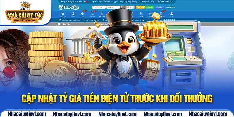 Cập nhật tỷ giá tiền điện tử trước khi đổi thưởng